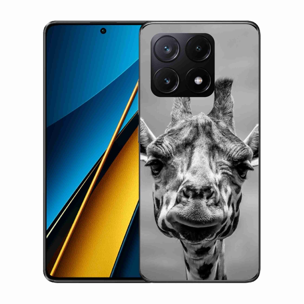 Gelový kryt mmCase na Xiaomi Poco X6 Pro 5G - černobílá žirafa