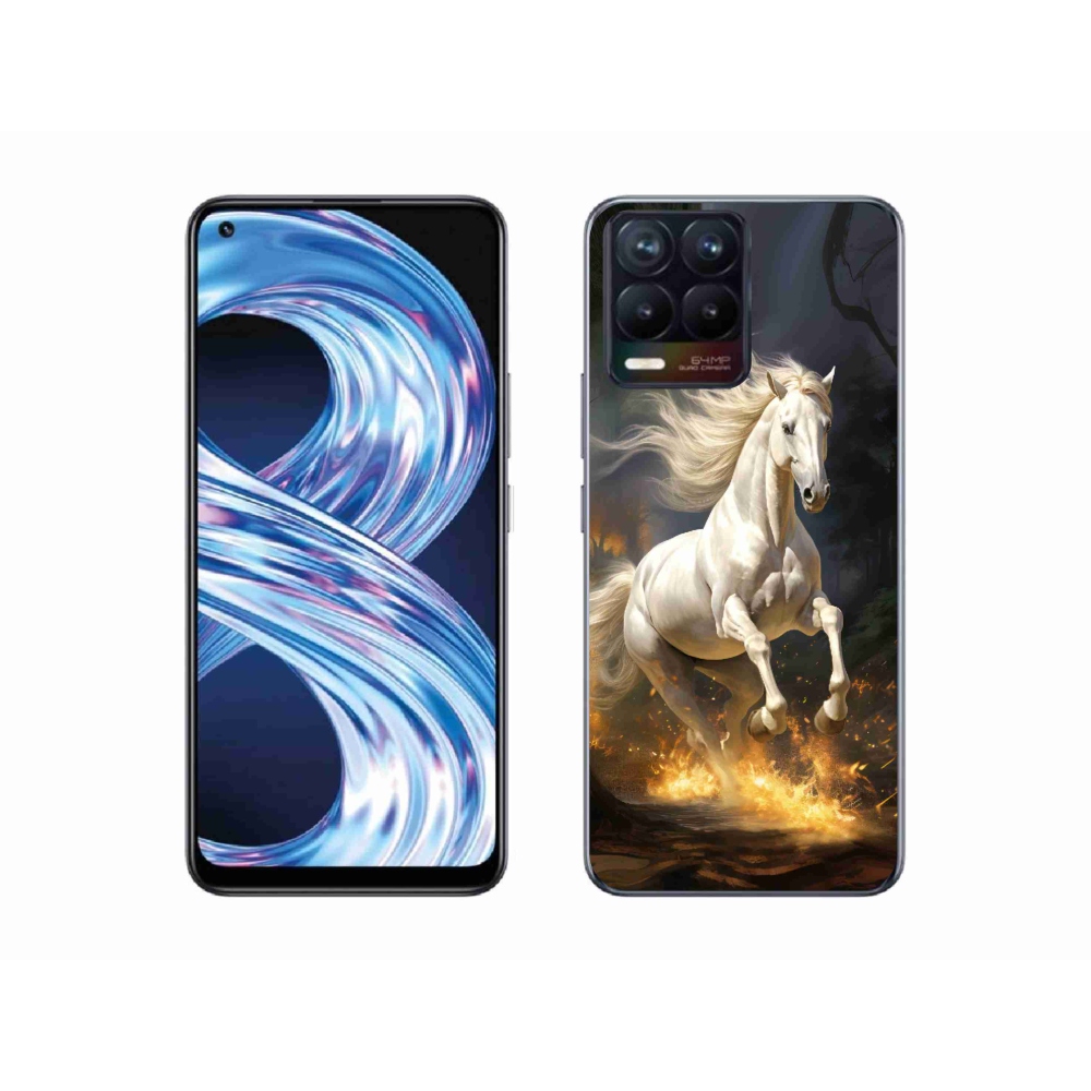 Gelový kryt mmCase na Realme 8 Pro - bílý kůň 2