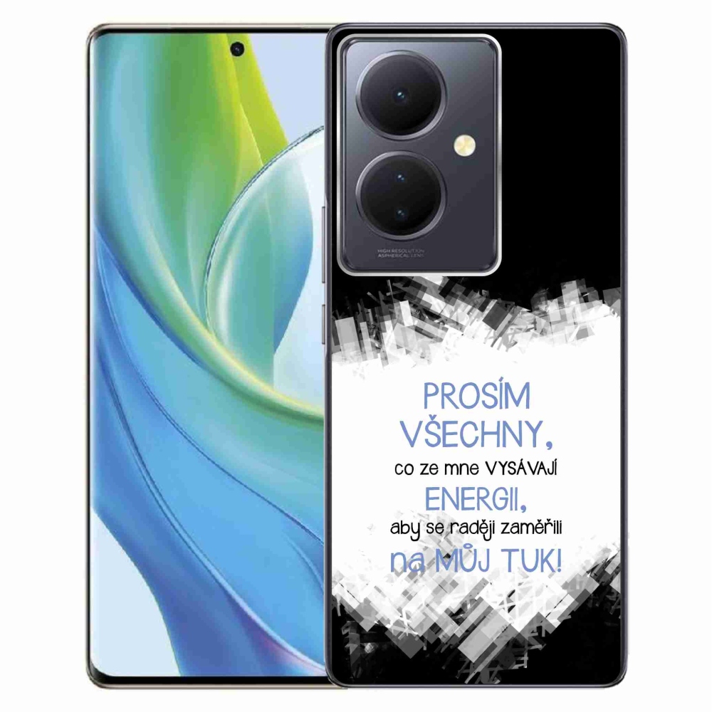 Gelový kryt mmCase na Vivo V29 Lite 5G - vtipný text 1 modrý