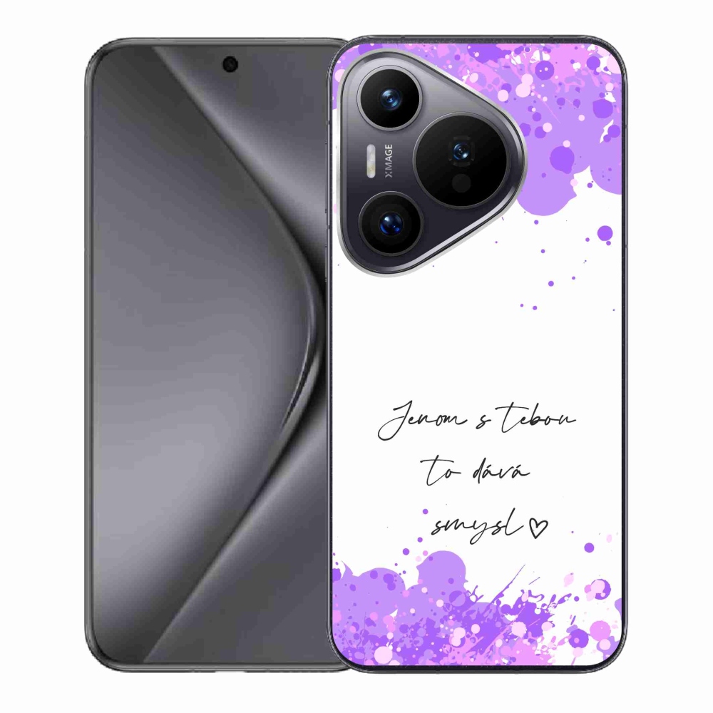 Gelový kryt mmCase na Huawei Pura 70 - zamilovaný text bílé pozadí