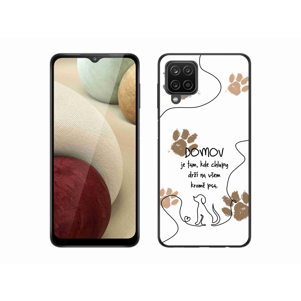 Gelový kryt mmCase na Samsung Galaxy A12 - psí motiv bílé pozadí
