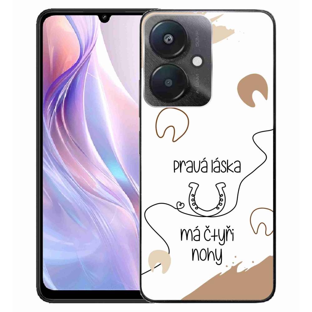 Gelový kryt mmCase na Xiaomi Redmi 13C 5G  - koňský motiv bílé pozadí