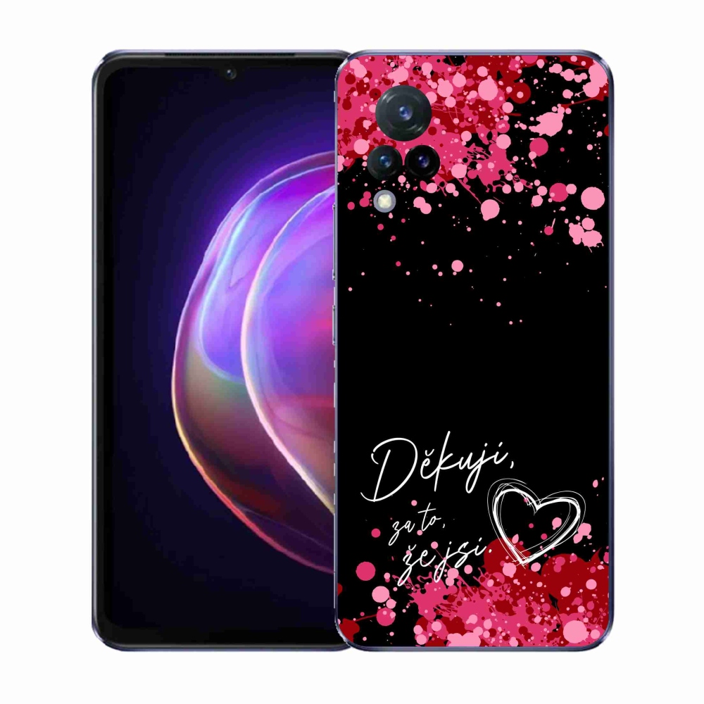 Gelový kryt mmCase na Vivo V21 4G/5G - zamilovaný text 2 černé pozadí