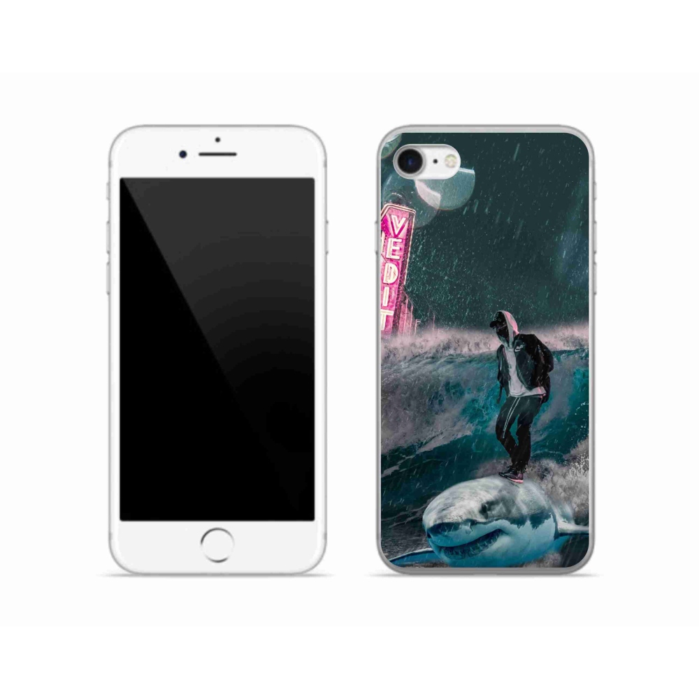 Gelový kryt mmCase na iPhone SE (2022) - žralok