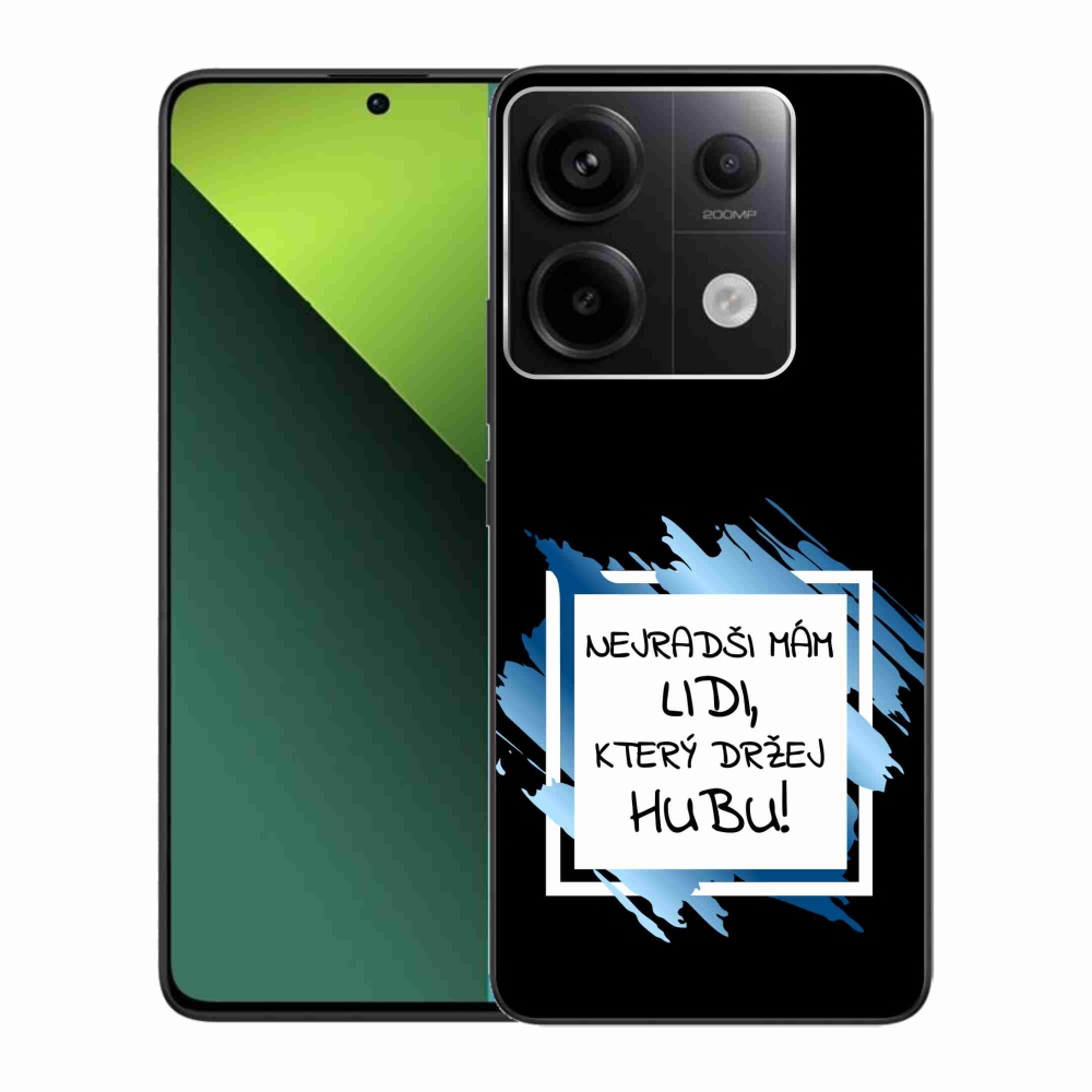 Gelový kryt mmCase na Xiaomi Redmi Note 13 Pro 5G/Poco X6 5G - vtipný text 7 bíločerné pozadí