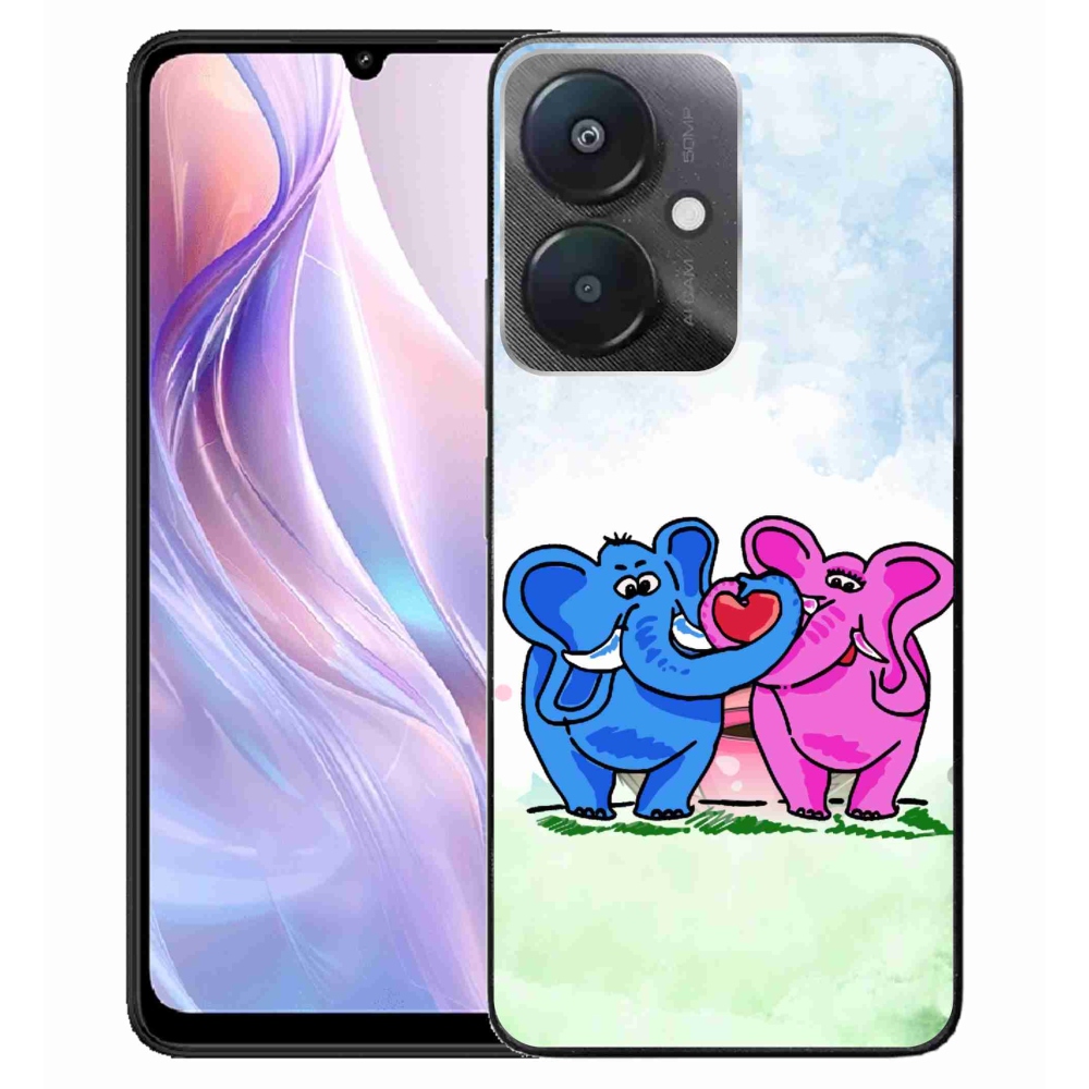 Gelový kryt mmCase na Xiaomi Redmi 13C 5G - zamilovaní sloni