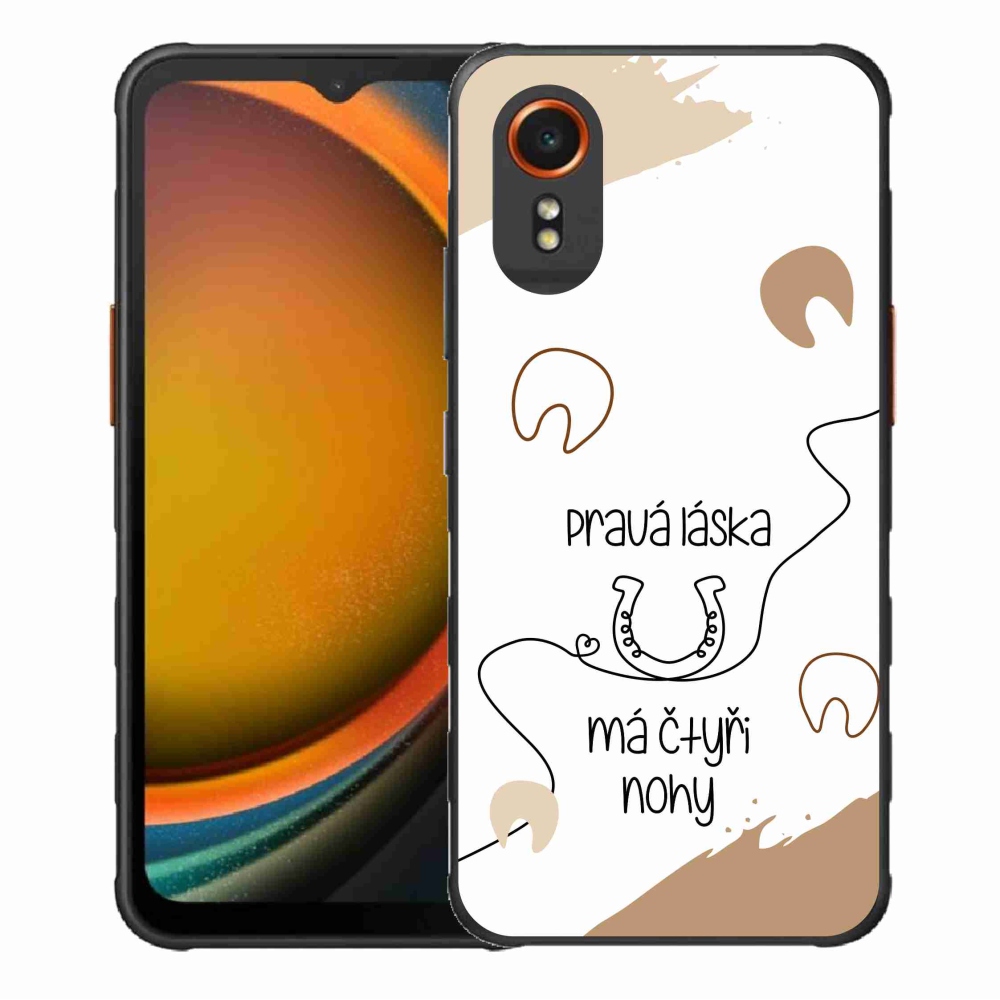 Gelový kryt mmCase na Samsung Galaxy Xcover 7 - koňský motiv bílé pozadí