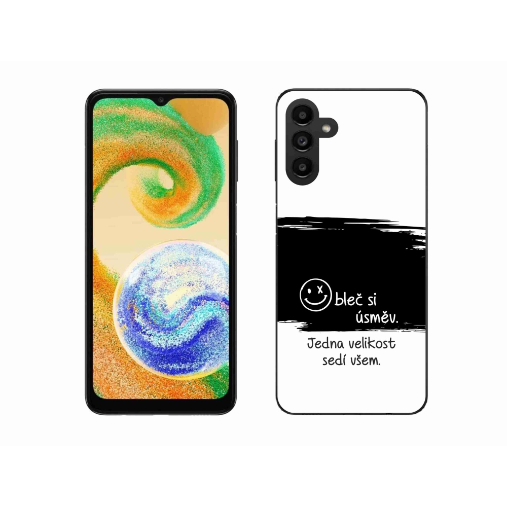 Gelový kryt mmCase na Samsung Galaxy A04s (164.7x76.7x9.1mm) - vtipný text 8 černobílé pozadí