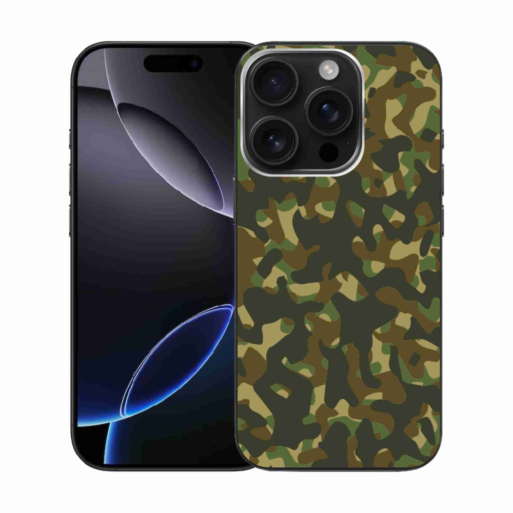 Gelový kryt mmCase na iPhone 16 Pro - maskáčový vzor 1