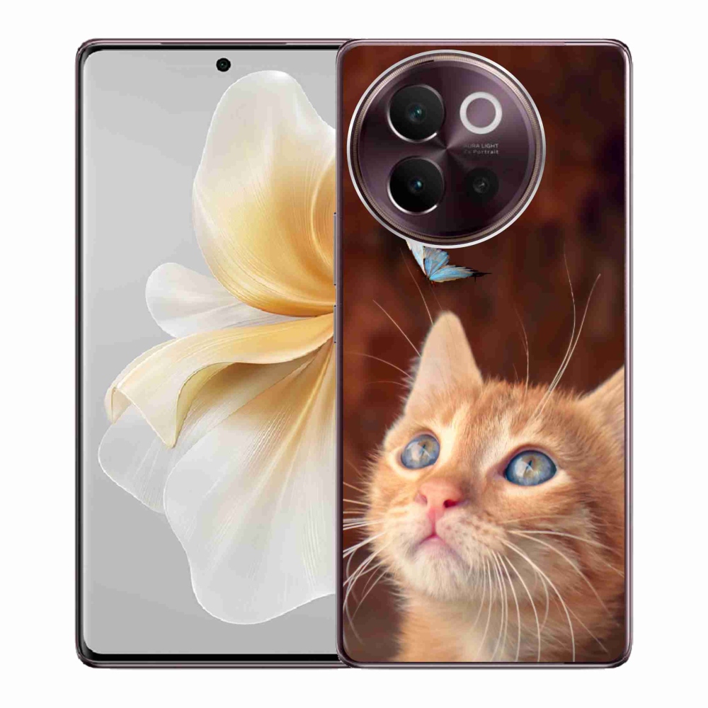 Gelový kryt mmCase na Vivo V40 Lite 5G - motýl a kotě