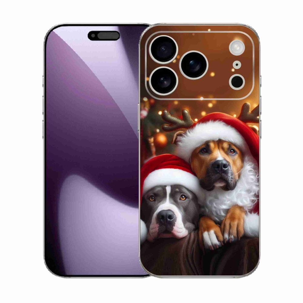 Gelový kryt mmCase na iPhone 17 Pro - vánoční psi