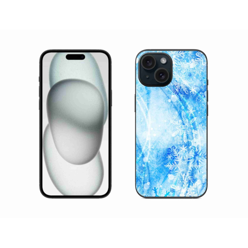 Gelový kryt mmCase na iPhone 15 - sněhové vločky