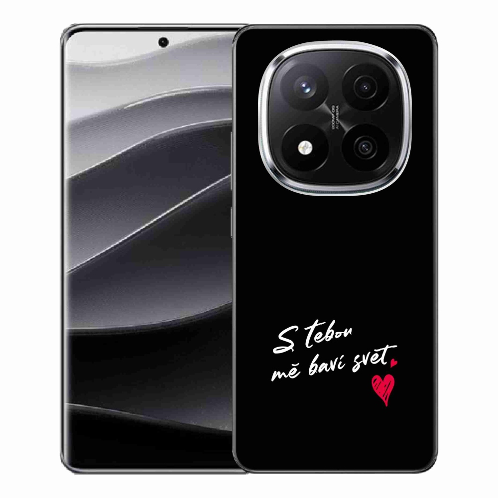 Gelový kryt mmCase na Xiaomi Redmi Note 14 Pro+ 5G - zamilovaný text 1 černé pozadí