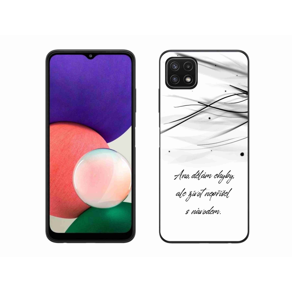Gelový kryt mmCase na Samsung Galaxy A22 5G - citát bílé pozadí