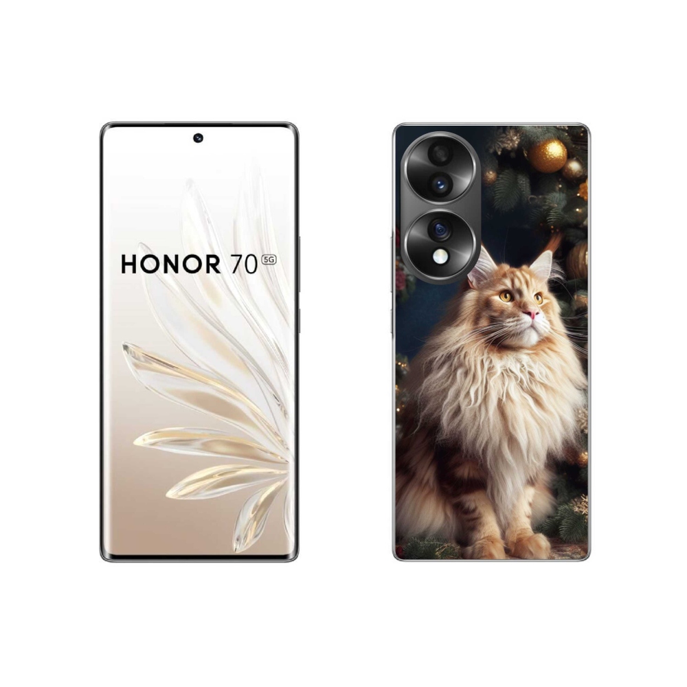 Gelový kryt mmCase na Honor 70 - kočka u stromku