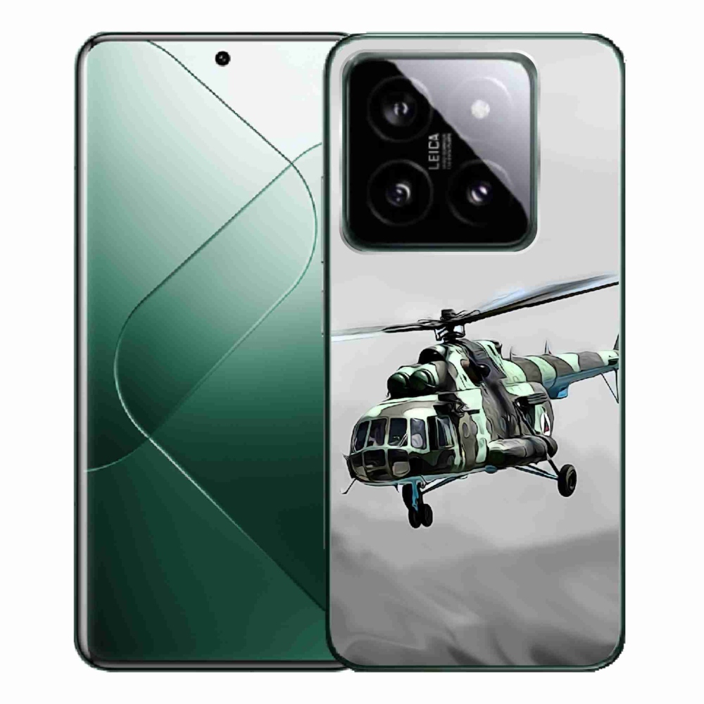 Gelový kryt mmCase na Xiaomi 14 Pro - vojenský vrtulník