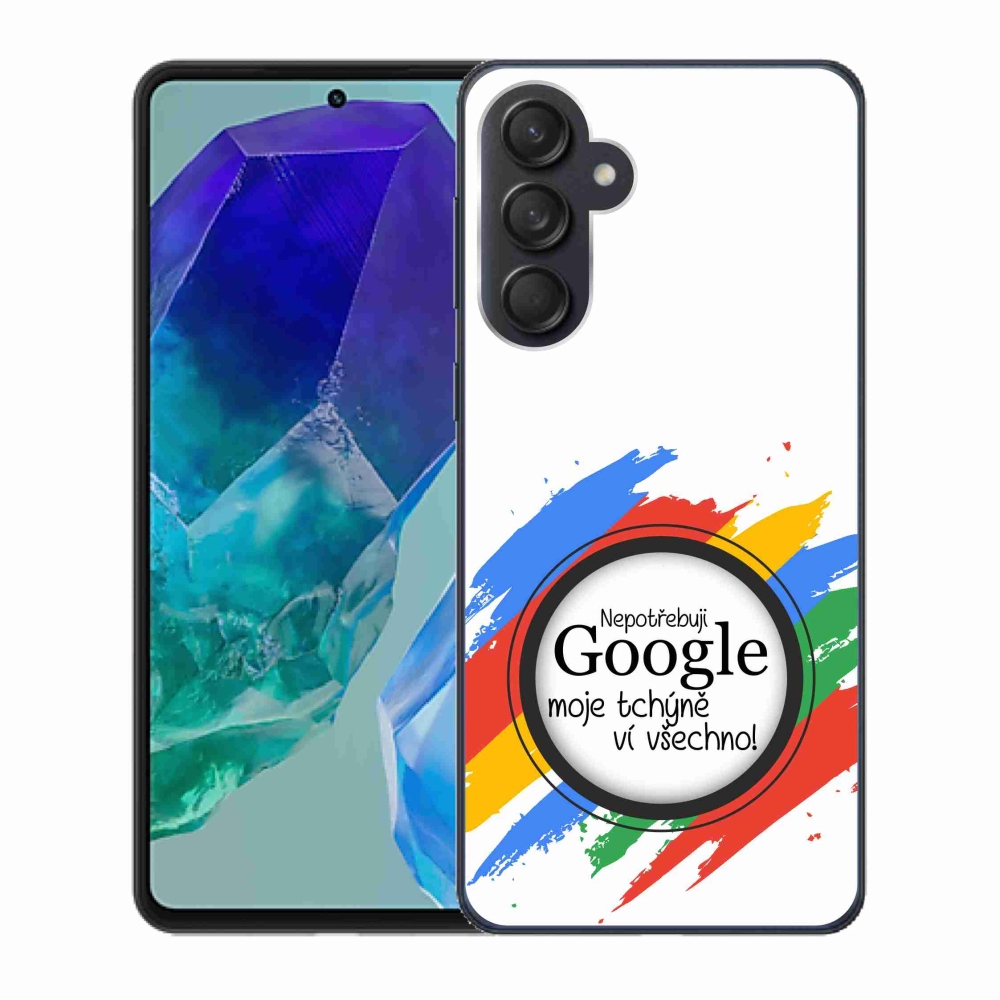 Gelový kryt mmCase na Samsung Galaxy M55 5G - tchýně ví všechno bílé pozadí