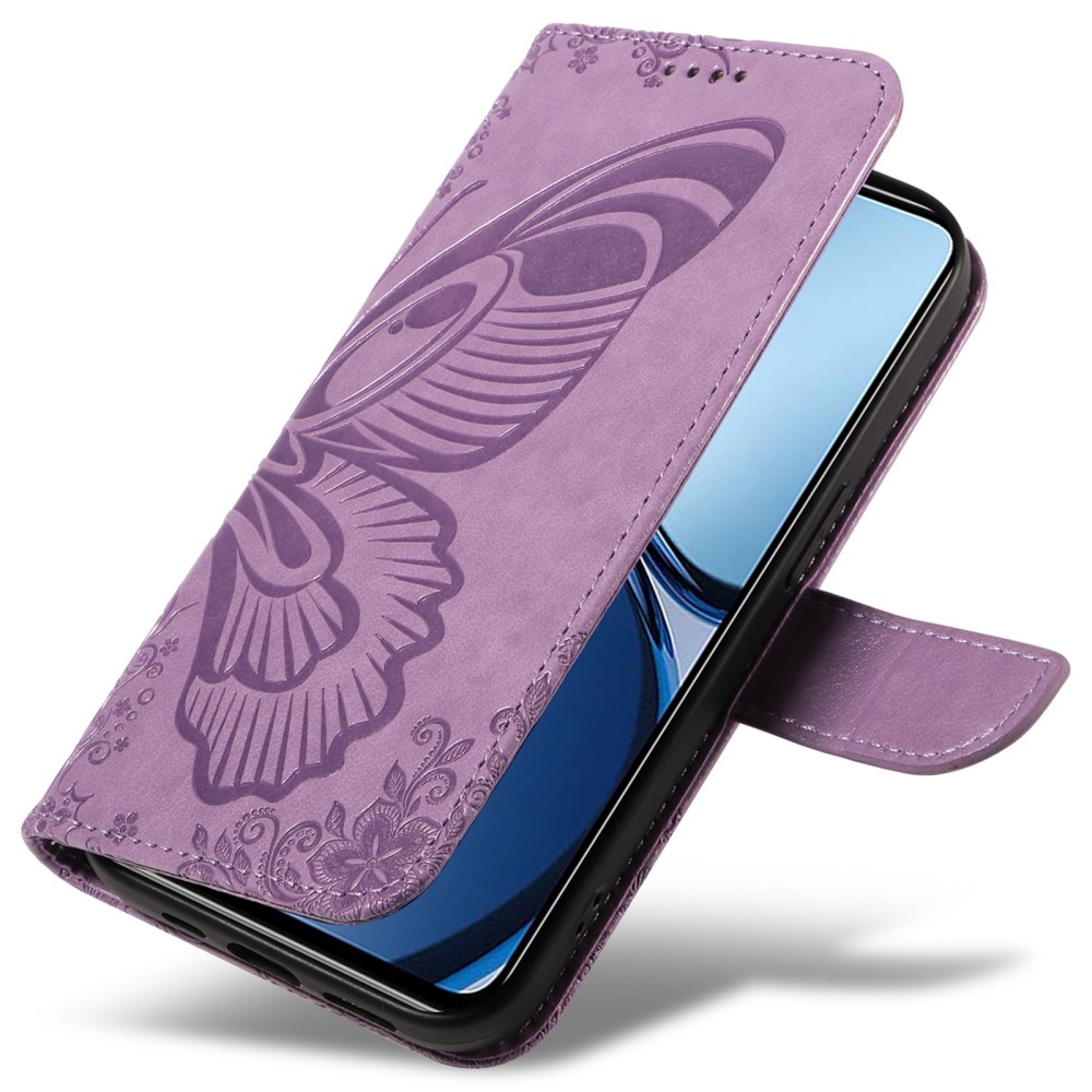 Floral Butterfly knížkové pouzdro na Realme C61/C63 - světlefialové