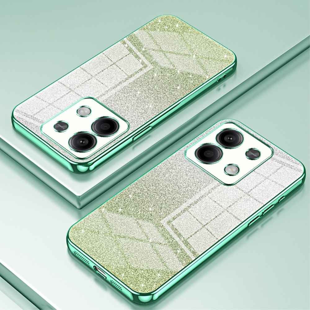 Cut gelový třpytivý obal na Xiaomi Redmi Note 13 5G - zelený