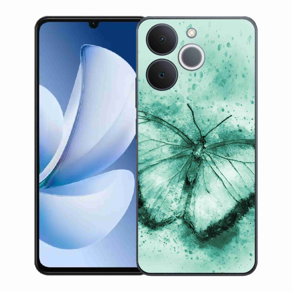 Gelový kryt mmCase na Realme Note 70T - zelený motýl