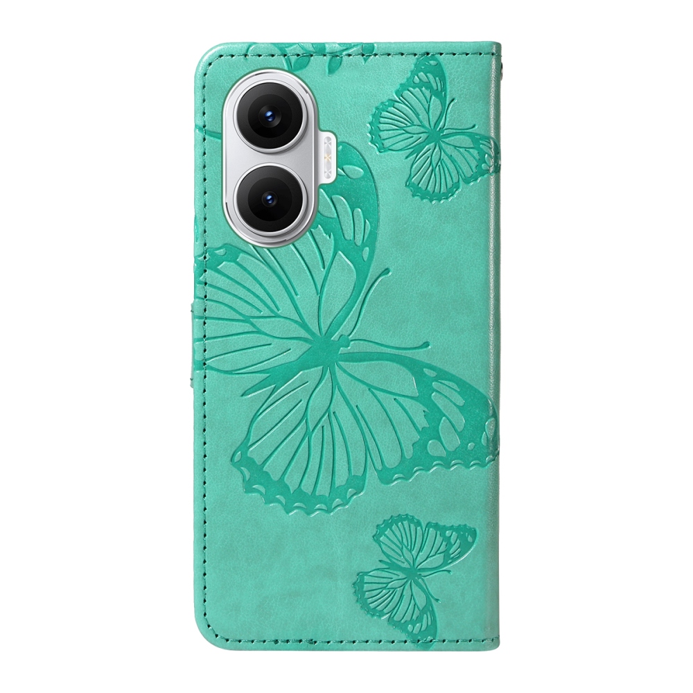 Big Butterfly knížkové pouzdro na Xiaomi Poco F7 5G - modrozelené