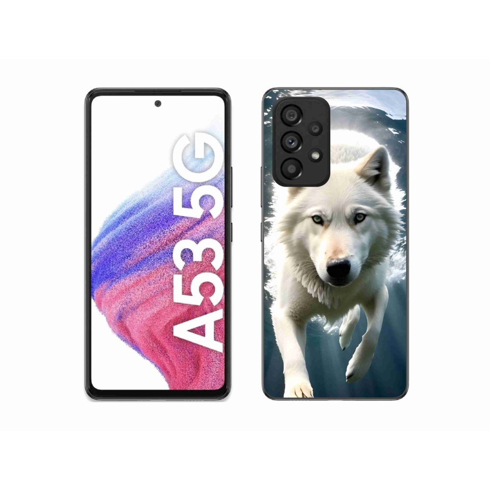 Gelový kryt mmCase na Samsung Galaxy A53 5G - bílý vlk