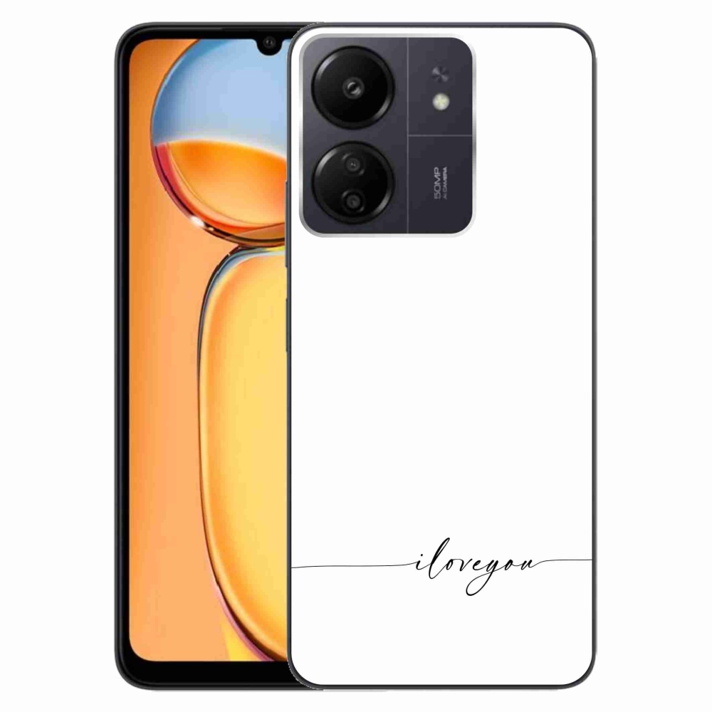 Gelový kryt mmCase na Xiaomi Poco C65/Redmi 13C - I love you bílé pozadí