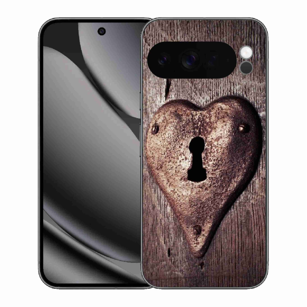 Gelový kryt mmCase na Google Pixel 10 Pro XL - zámek ve tvaru srdce