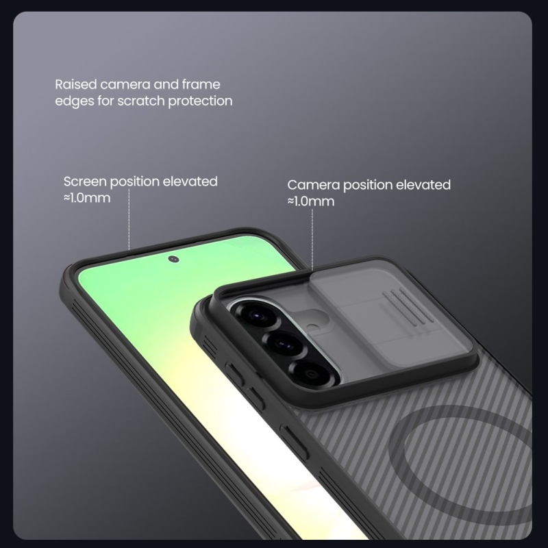 Nillkin CamShield PRO Magnetic Zadní Kryt pro Samsung Galaxy A57 Transparent Black