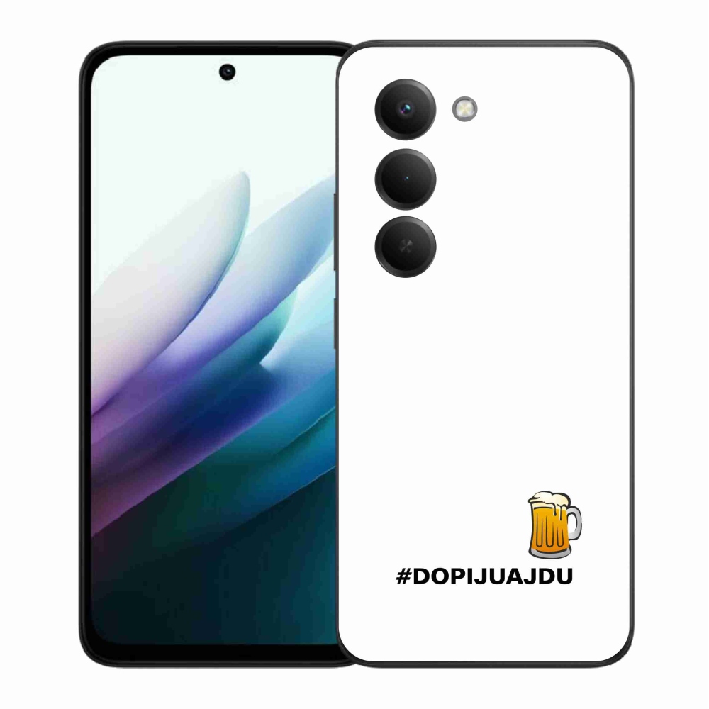 Gelový kryt mmCase na Xiaomi Redmi 15 4G/5G (171mm) - pivní motiv 1 bílé pozadí