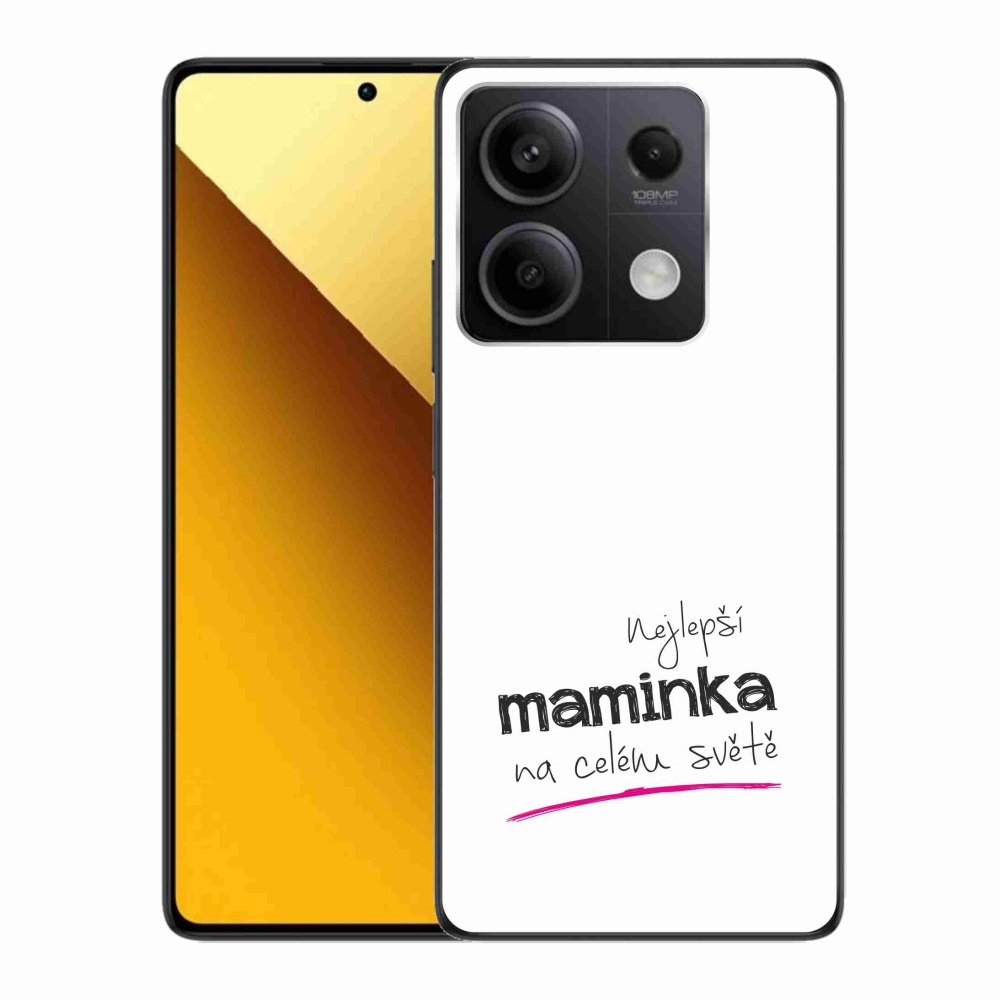 Gelový kryt mmCase na Xiaomi Redmi Note 13 5G - nejlepší maminka 4 bílé pozadí