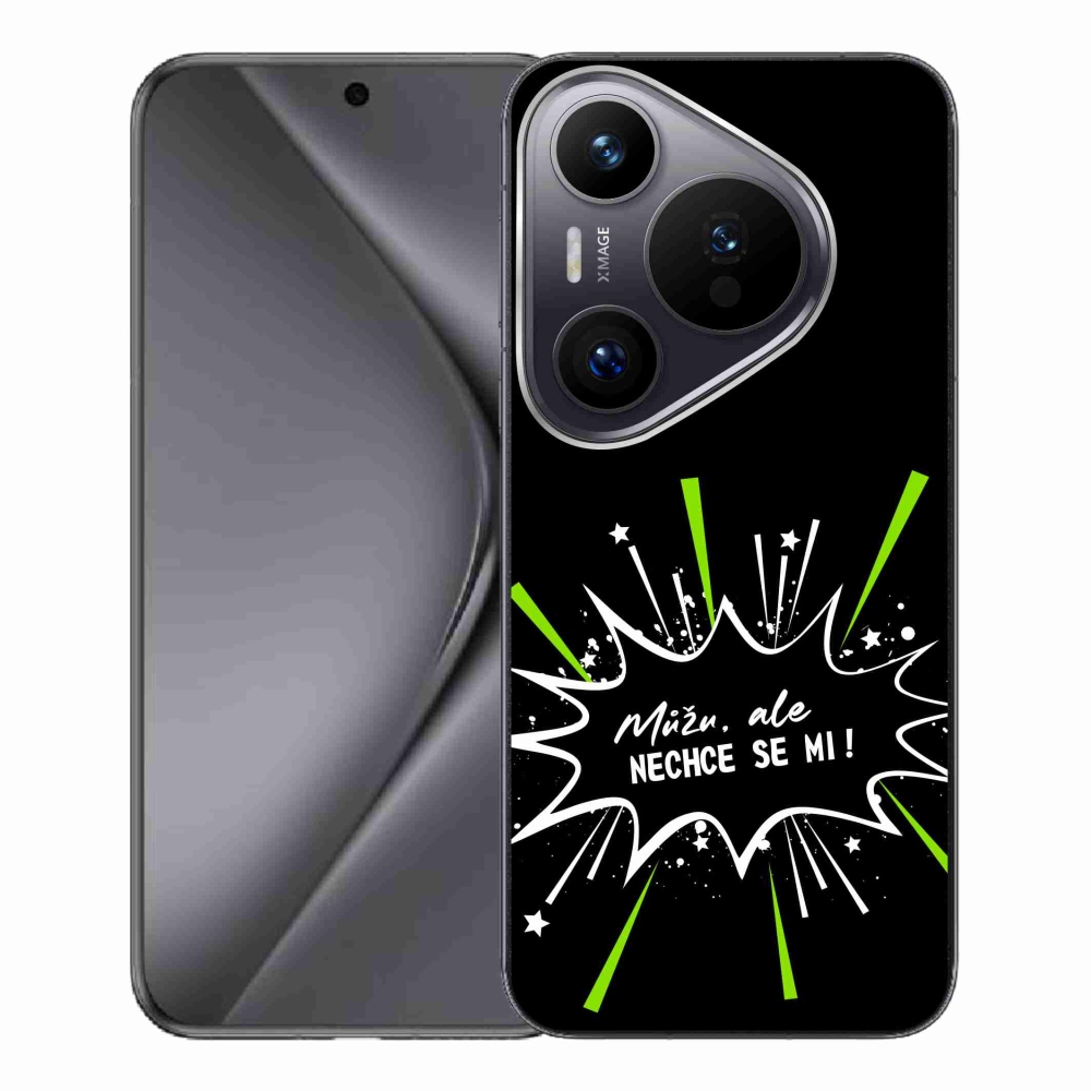 Gelový kryt mmCase na Huawei Pura 70 Pro - vtipný text 11 černé pozadí
