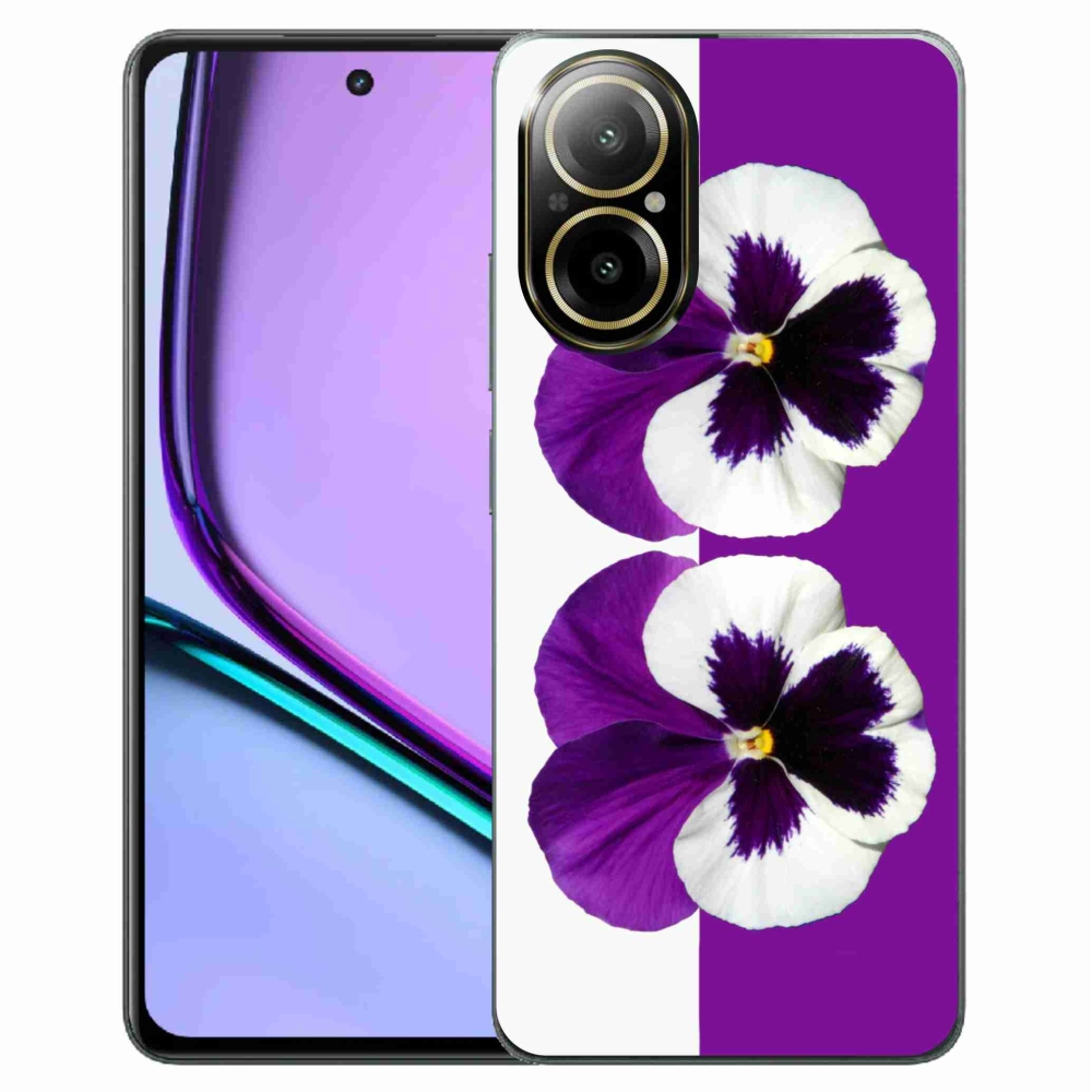 Gelový kryt mmCase na Realme C67 - fialovobílý květ