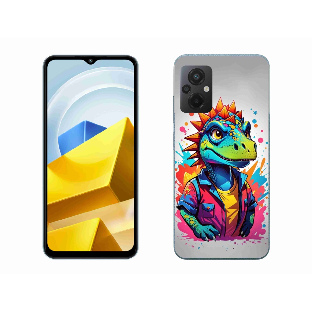 Gelový kryt mmCase na Xiaomi Poco M5 4G - barevný dinosaurus
