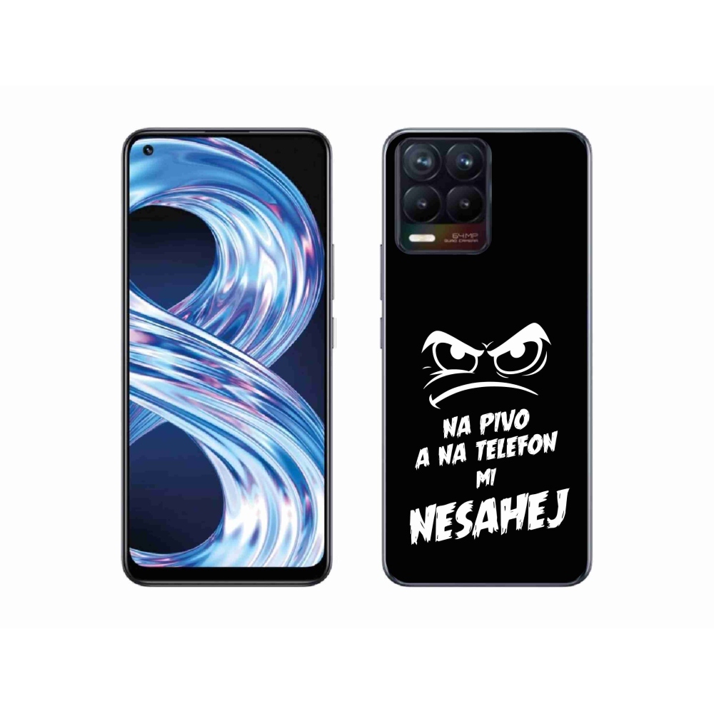 Gelový kryt mmCase na Realme 8 Pro - pivní motiv 2 černé pozadí