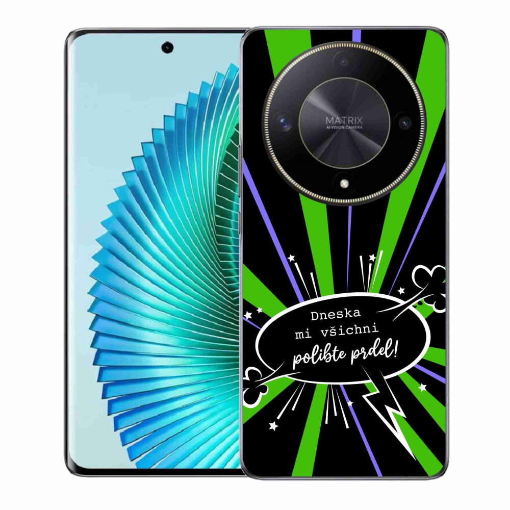 Gelový kryt mmCase na Honor Magic 6 Lite 5G - vtipný text 15 černé pozadí