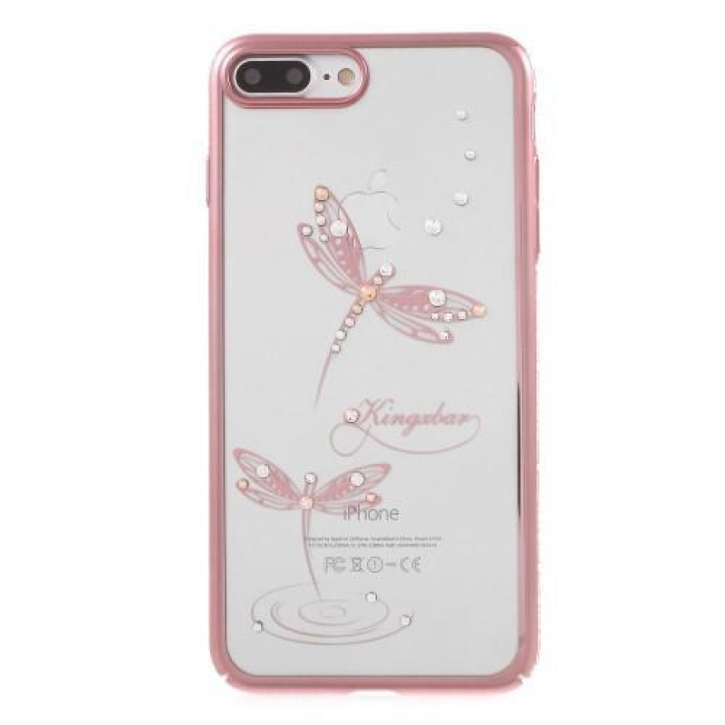 Xbar plastový obal zdobený krystaly na iPhone 7 Plus a iPhone 8 Plus - vážka