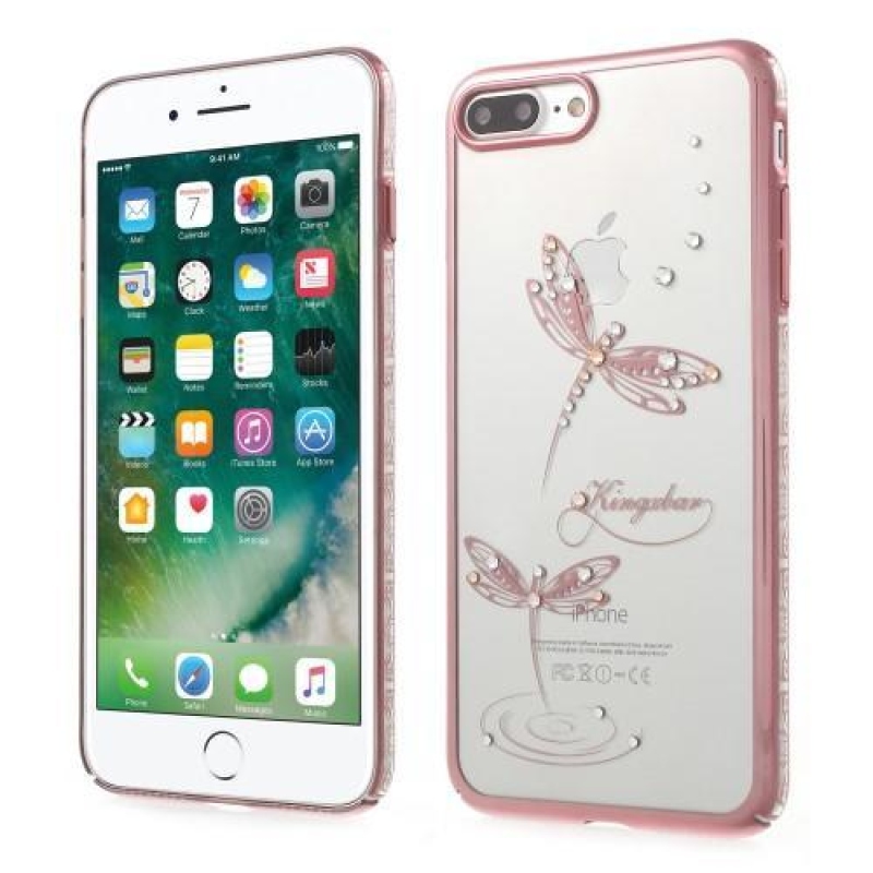 Xbar plastový obal zdobený krystaly na iPhone 7 Plus a iPhone 8 Plus - vážka