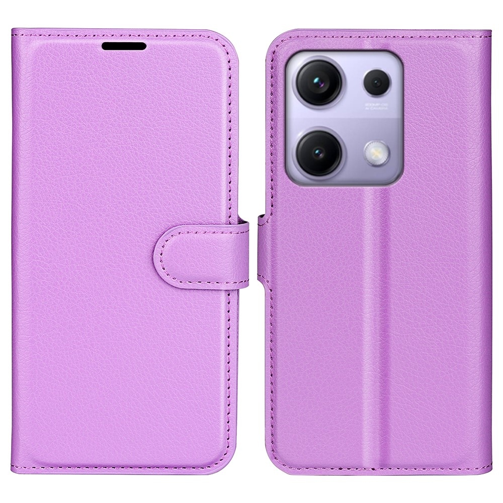 Litchi knížkové pouzdro na Xiaomi Redmi Note 14S - fialové