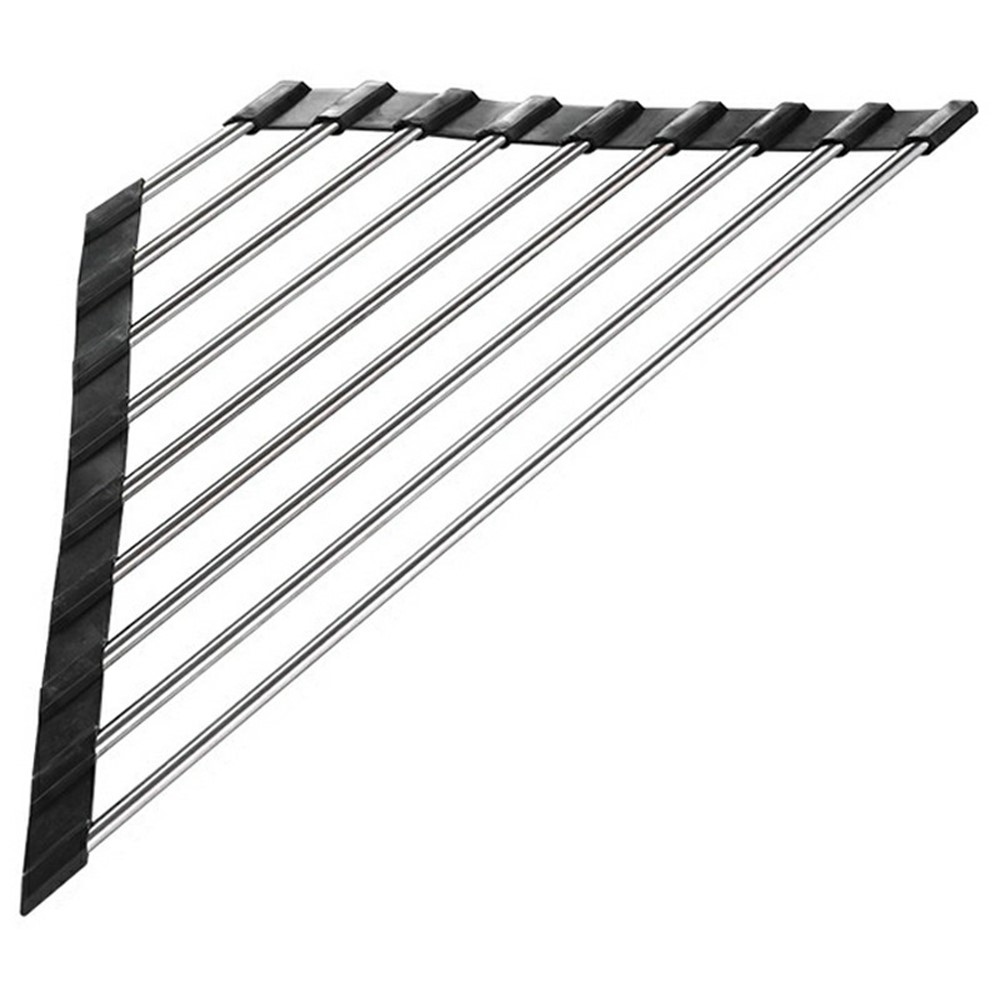 Rolovací nerezový odkapávač na nádobí nad dřez v černém provedení