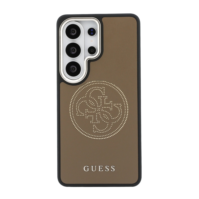 Guess PU Perforated 4G Logo Magnetic Zadní Kryt pro Samsung Galaxy S26 Ultra Brown