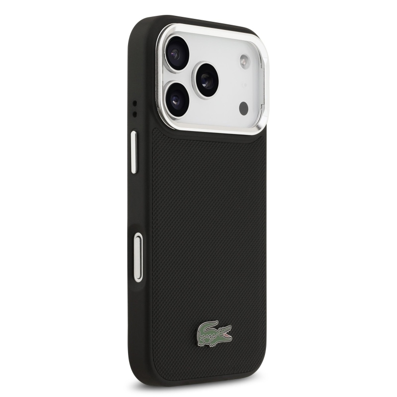 Lacoste Iconic Petit Pique Camera Stand MagSafe Zadní Kryt pro iPhone 17 Pro Black