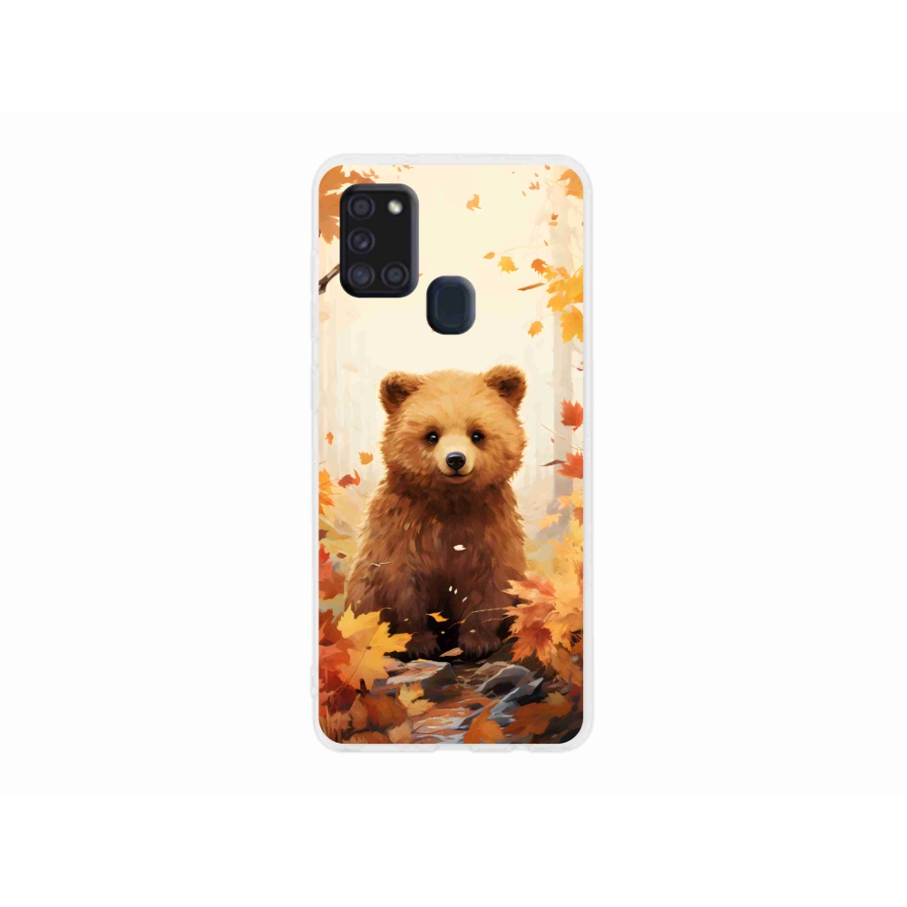 Gelový kryt mmCase na Samsung Galaxy A21s - medvěd v lese