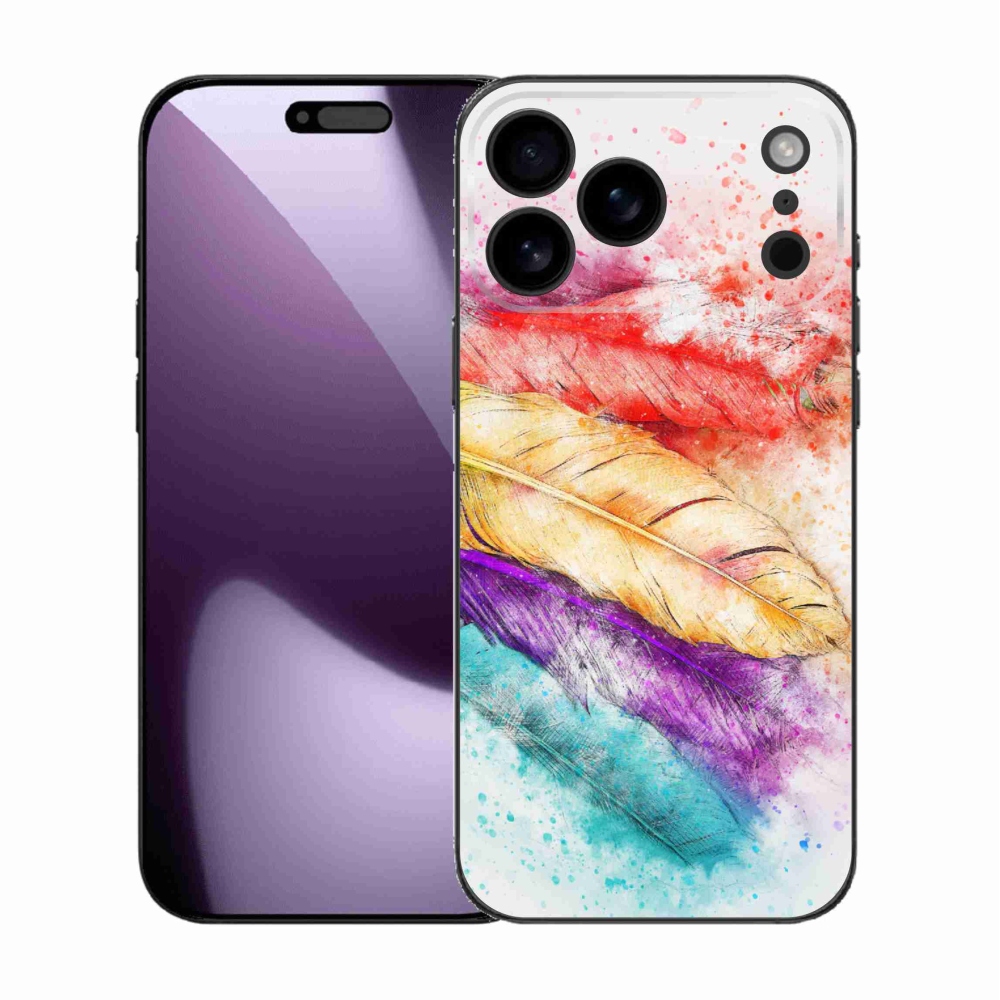 Gelový kryt mmCase na iPhone 17 Pro Max - barevné peří