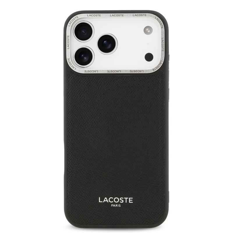 Lacoste PU Leather Champs Elysees MagSafe Zadní Kryt pro iPhone 17 Pro Max Black