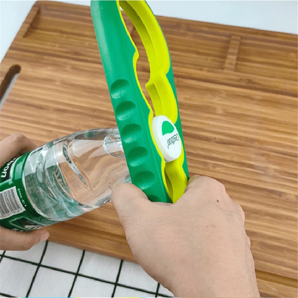 Univerzální multifunkční otvírák lahví a víček 4 v 1 zelený