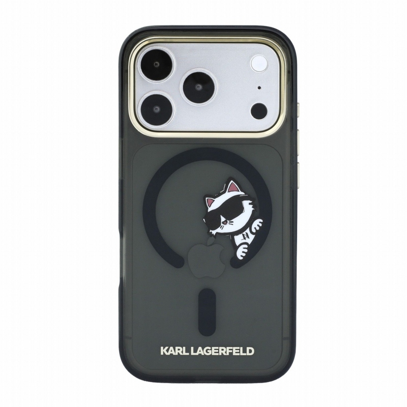 Karl Lagerfeld IML Choupette Peekaboo Magsafe Zadní Kryt pro iPhone 18 Pro Black