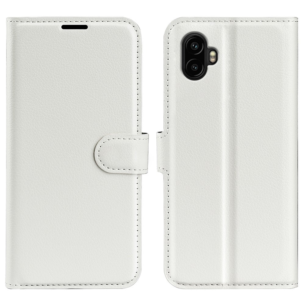 Litchi knížkové pouzdro na Samsung Galaxy Xcover 7 Pro - bílé