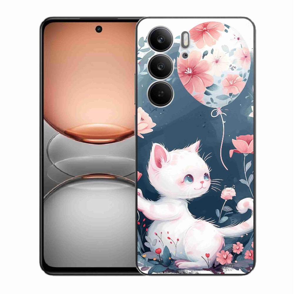 Gelový kryt mmCase na Realme C75 - kotě s balónkem