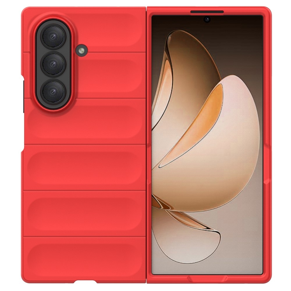 Rugg odolný gelový obal na Samsung Galaxy Z Fold7 5G - červený